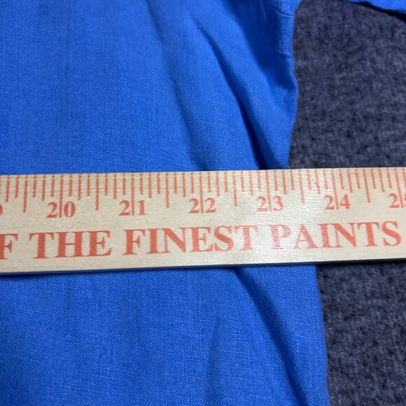 VTG Polo Ralph Lauren Shirt Mens L Caldwell Blue Loop Collar Linen Button Camp - Picture 2 of 9